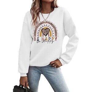 SOLY HUX Graphic Print Pullover Casual Crewneck Long Sleeve Sweatshirts Size S
